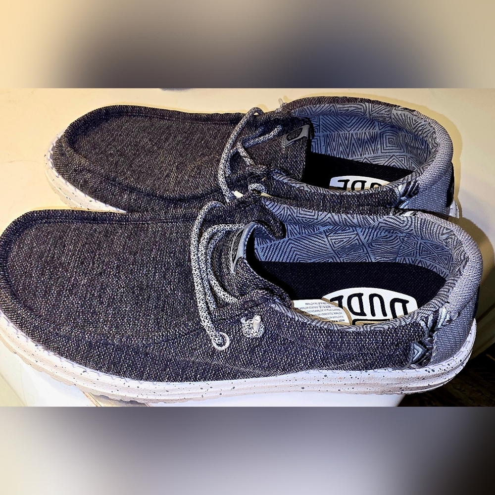 Hey Dude Black and Gray Loafers. Men Size 10. Worn Only Once! Like New!